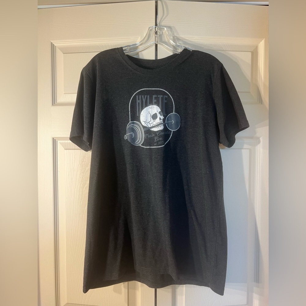 Hylete Athletics Men’s Skull Barbell Shirt Large